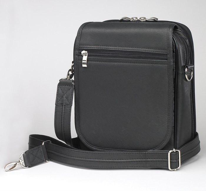 Black Leather Bag With Shoulder Strap