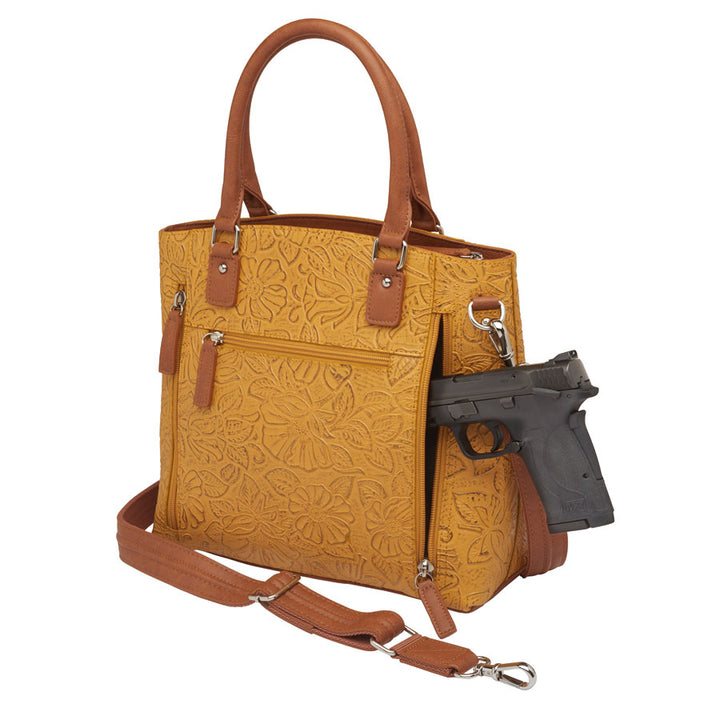 Town Tote, Debossed USA Cowhide