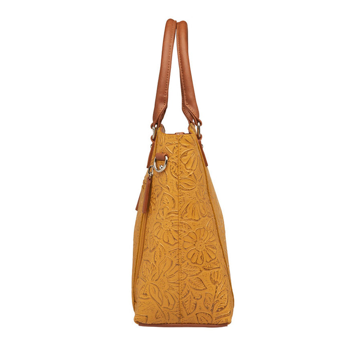 Town Tote, Debossed USA Cowhide