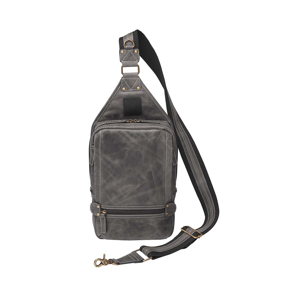 Retro Style Sling Backpack Oil Wax Leather Crossbody Bag - Temu